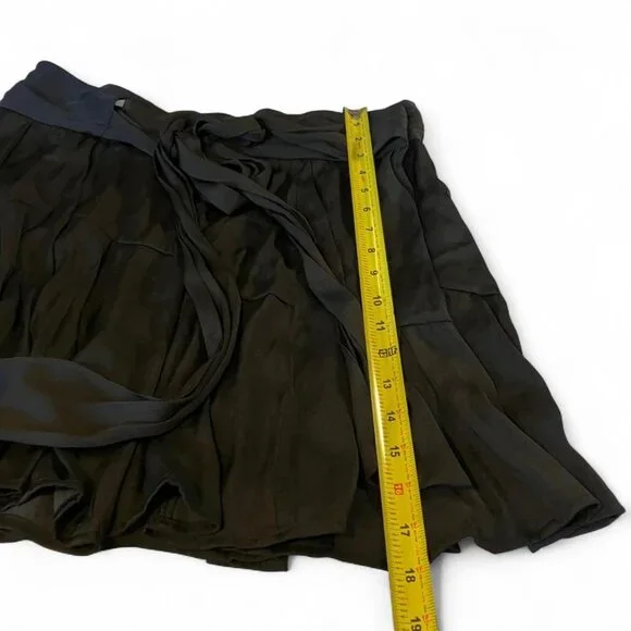 Free People Flowy Feminine Tiered Whimsygoth Coquette Black Wrap Tie Mini Skirt - Picture 5 of 7